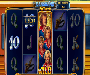 Experience Play'n GO's 'Dansband Pa Turne' slot game, featuring Swedish dance band music, high volatility, and the potential to win up to 10,000 times your bet. Enjoy unique features like expanding wilds, win multipliers, and free spins.